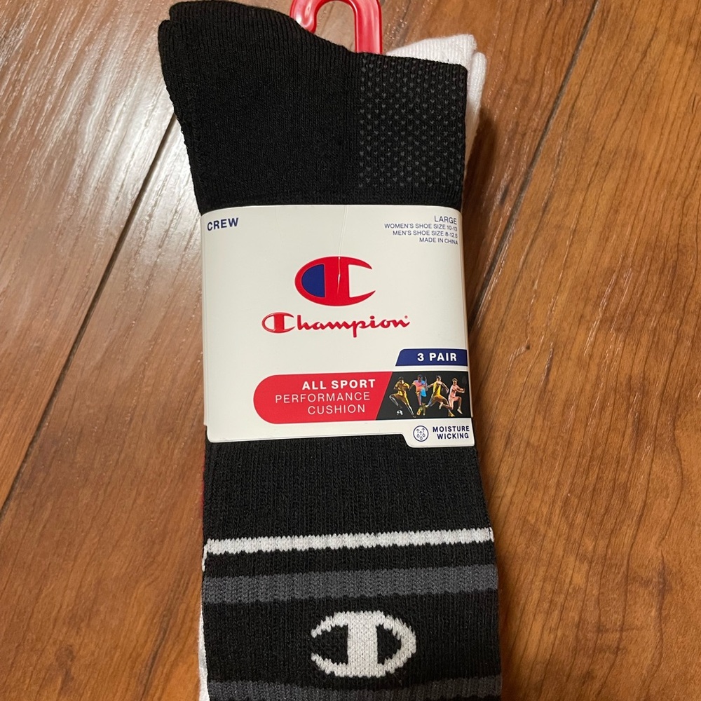 Champion Men's Athletic Performance Cushion Crew Socks